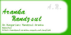 aranka mandzsul business card